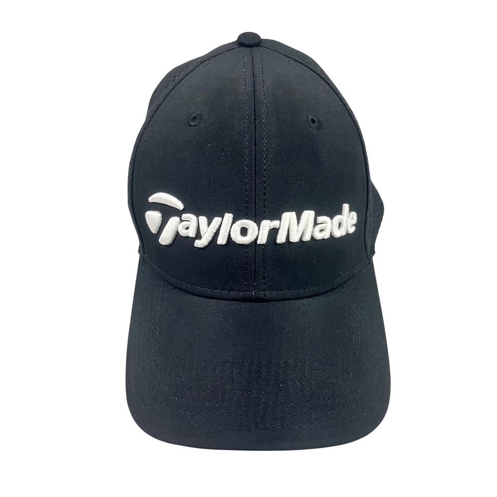 TaylorMade A-Flex Golf‎ Hat Mens Black Mesh Back Stretch Fit Cap Size S/M